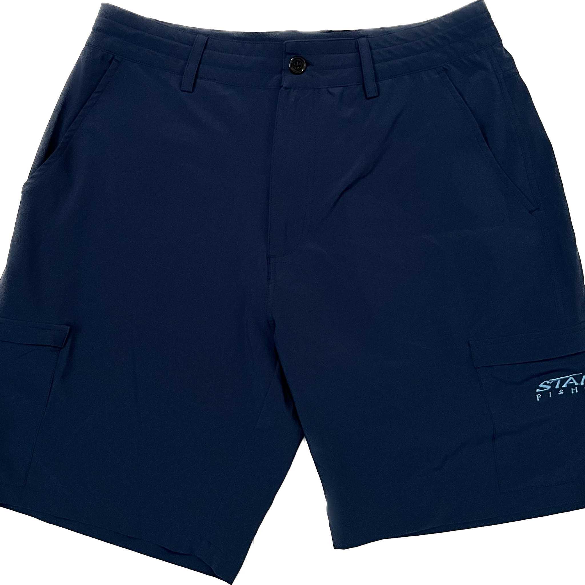 MAGELLAN Outdoors Boys Shorts Blue with Fish Size 8 Fishing Adj. Waist EUC
